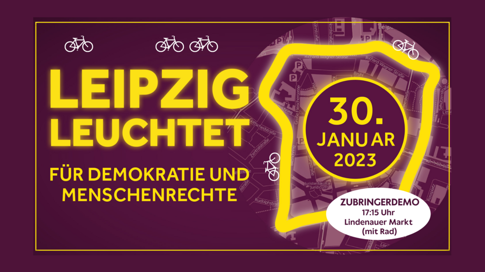 Zubringer-Raddemo zu Leipzig Leuchtet am 230.1. um 17:15 Uhr ab Lindenauer Markt